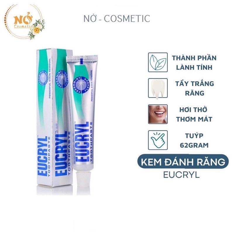 Combo Kem Đánh Răng Eucryl & Bột Trắng Răng Eucryl Anh Quốc