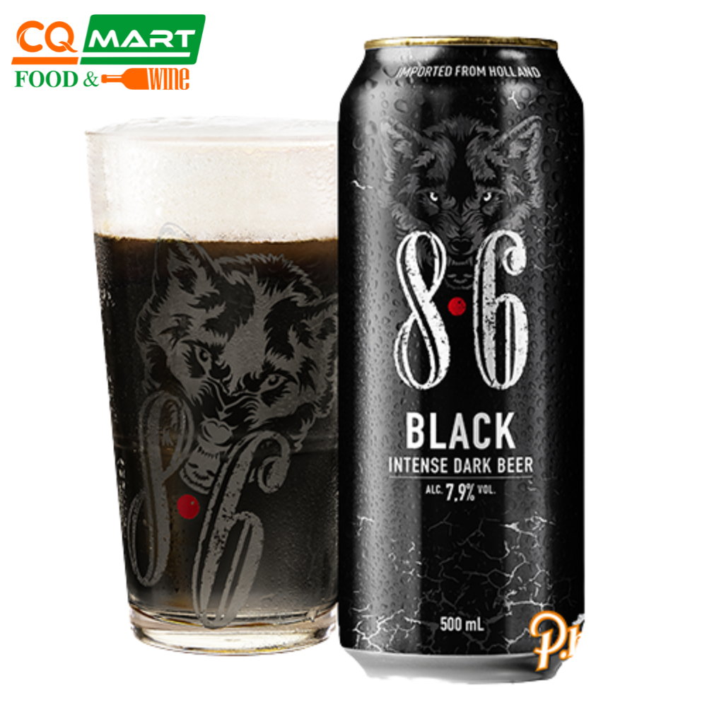 Bia 8.6 Black 7.9% Lon 500ml