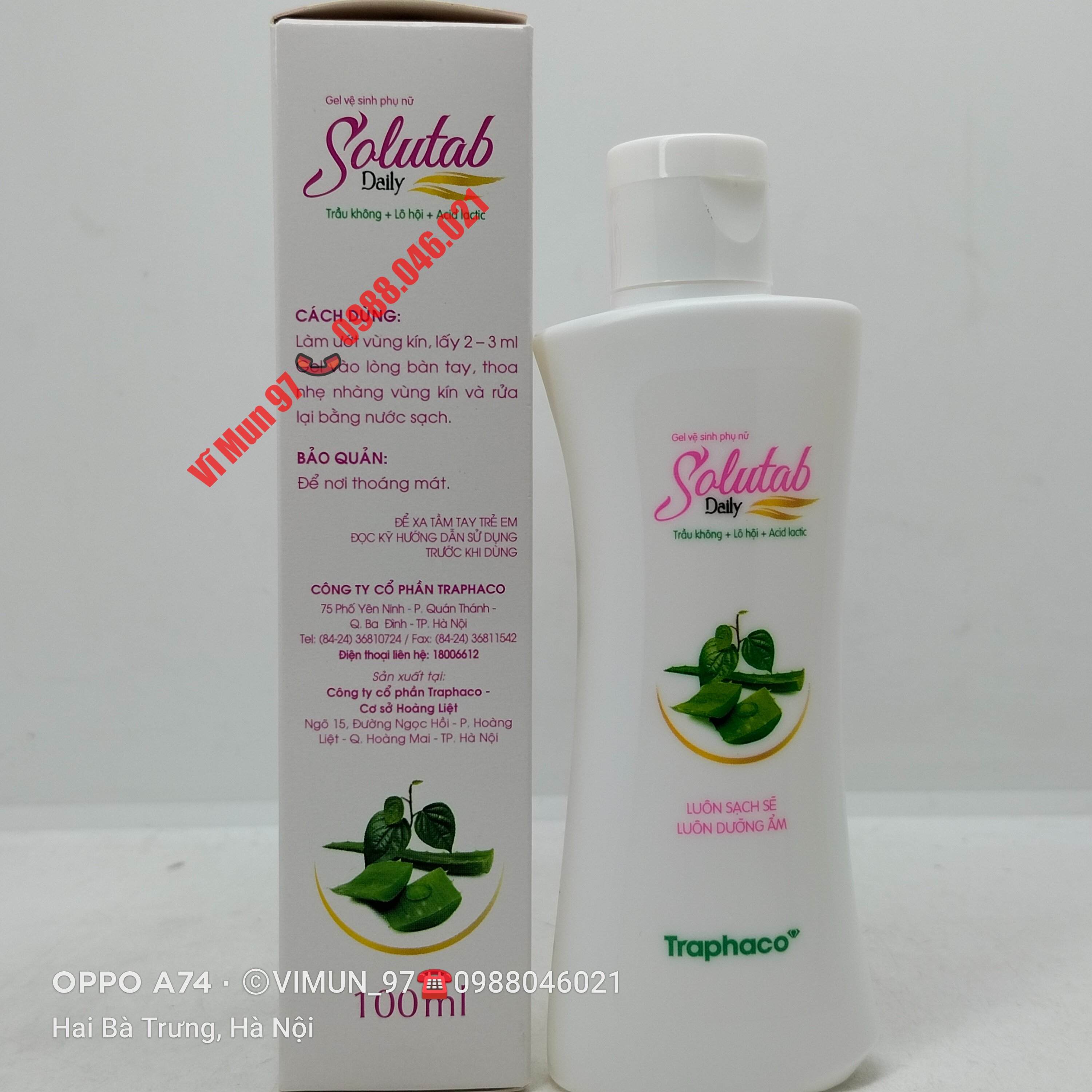 Dung dịch vệ sinh phụ nữ Solutab Daily chai 100ml