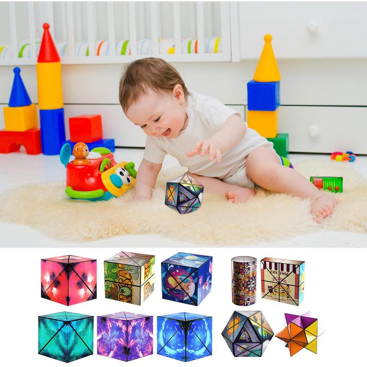 Magic Cube Shape Shifting Magic Fidget Cubes Puzzle Portable Shape Shifting Cube Fidget Cube Sensory Toys for Kids typical