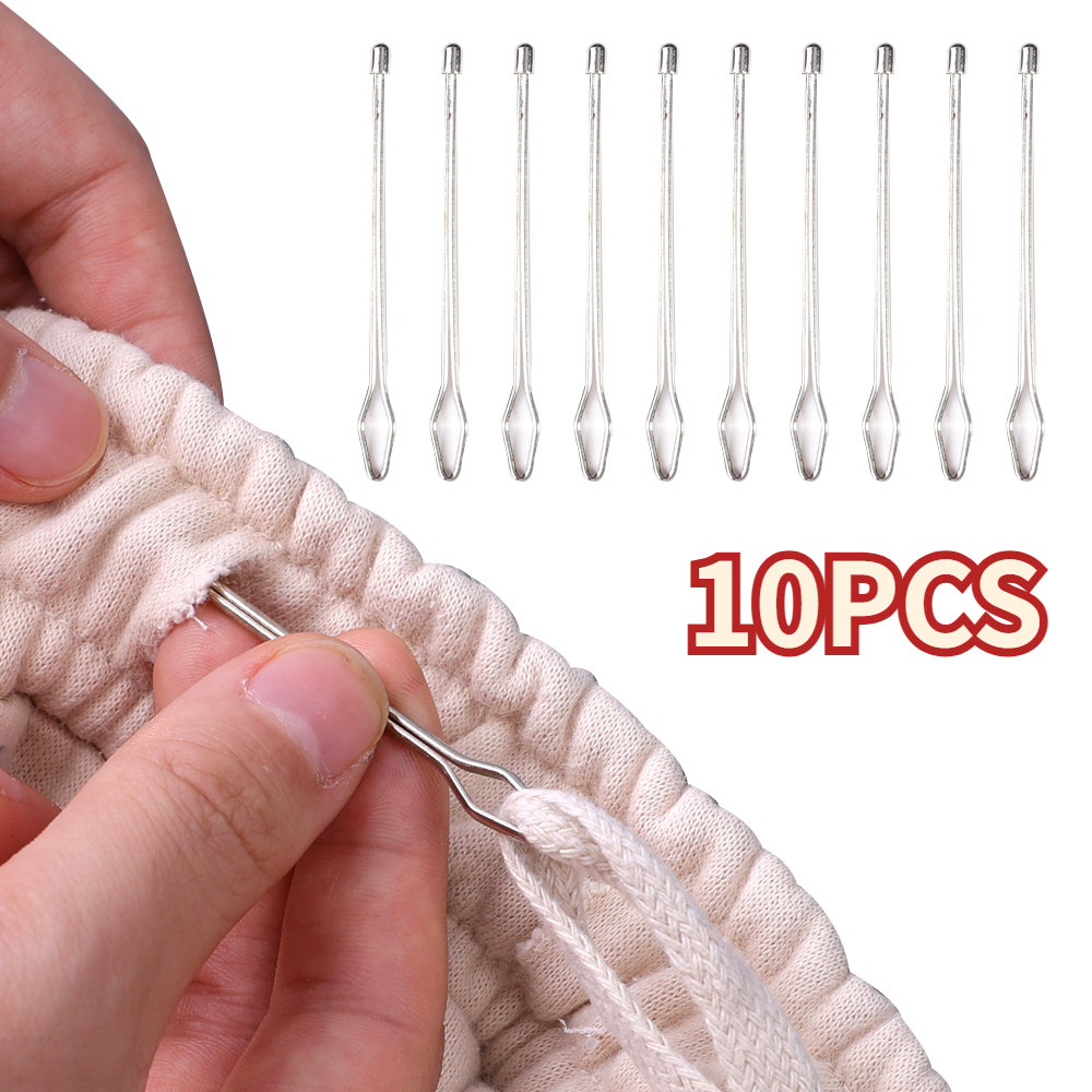 1-10PCS Closed-end Threading Needle Hat Clothes Pants Elastic Band Drawstring Threader DIY Clothing Sewing Tools