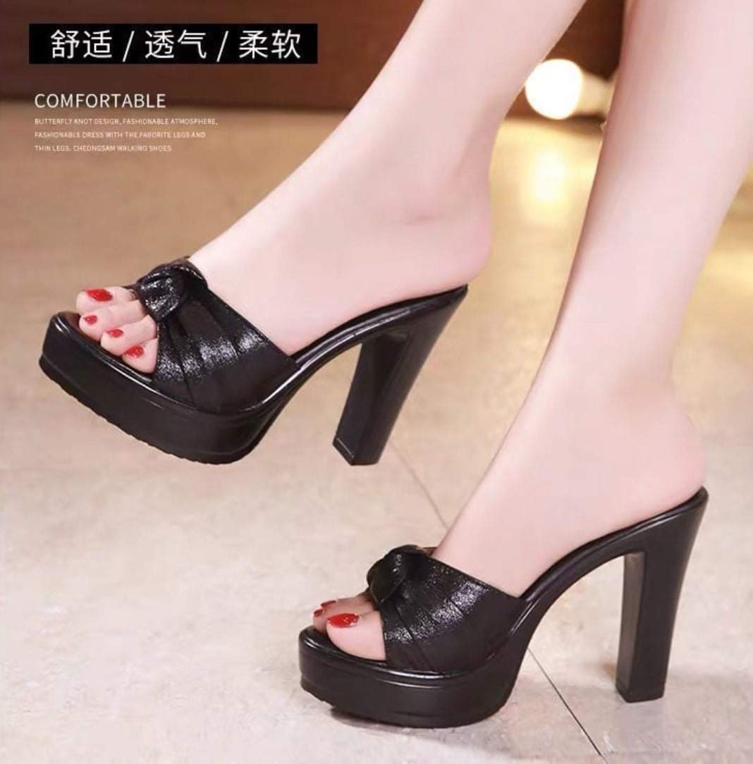 Dép cao gót nơ xoắn xịn