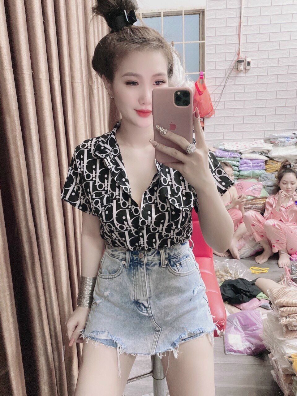 Áo sơ mi nữ  không nhăn, Sơ mi nữ caro học sinh, sinh viên, văn phòng dáng ôm Body Hàn quốc cực chất XQ FASHION XQXMC32