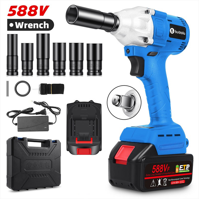 【COD/Stock in Manila】588988VF Electric Impact Wrench Set 880N.M High Torque Impact Wrench with