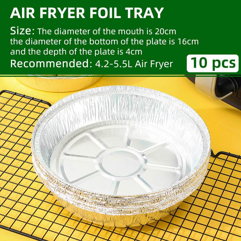 Houseeker 10pcs Foil Tray Disposable Paper Liner Non-stick Air Fryer Bakeware Kitchen Baking Accessories