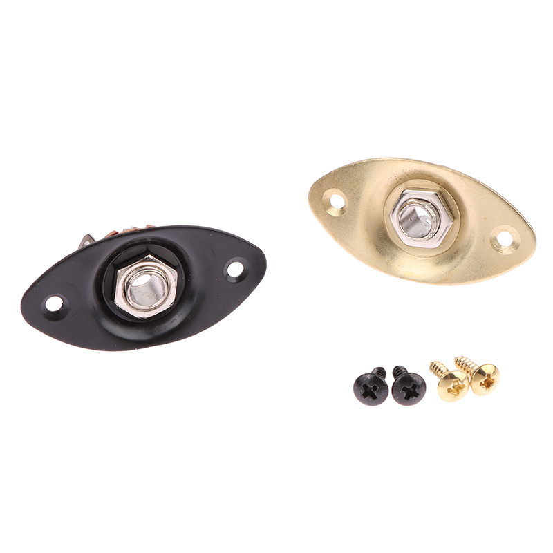 【GG Music】💖【HOT SALE】🎈🎈 1Set Metal Concave Output Jack Plate Socket Screws For Electric Guitar Replacement Oval Electric Guitar Pickup Accessories