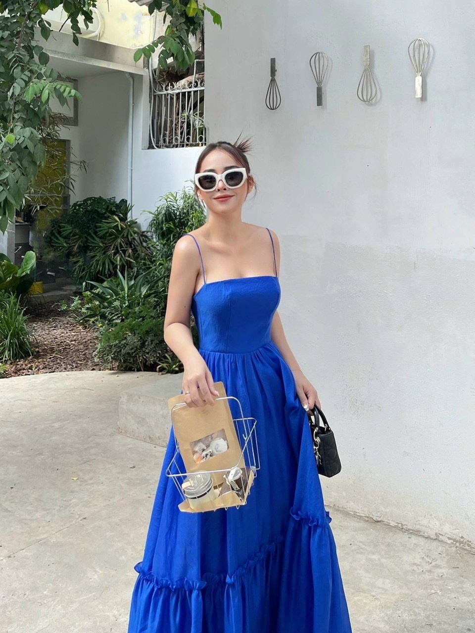 đầm maxi lụa hai dây hàng thiết kế xinh lung linh ld22 (Shop V10)