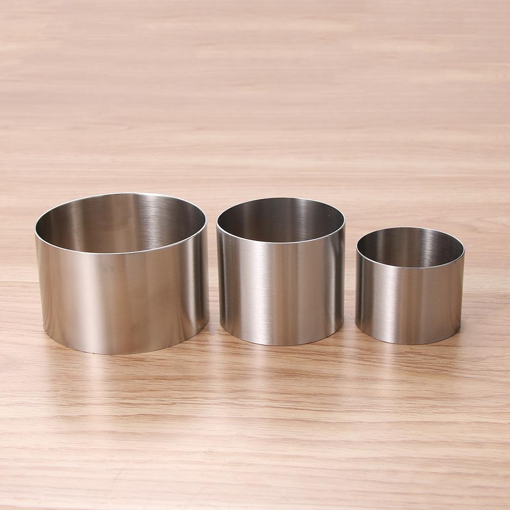 QIGUI Khuôn Làm Bánh Trang Trí Mới Khuôn Làm Bánh Vòng Mousse Tròn Bằng Thép Không Gỉ Mini