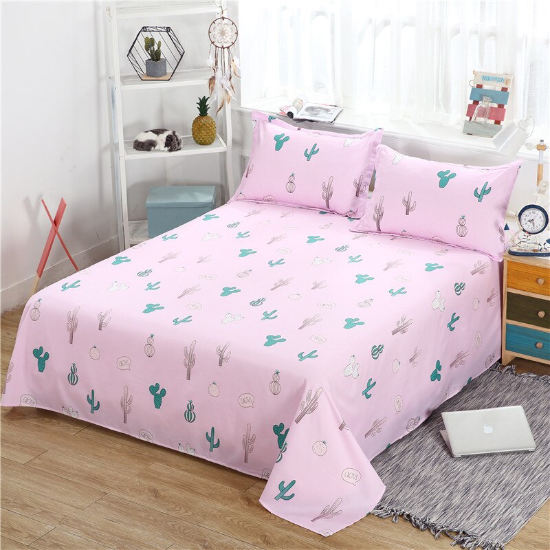yingke 3 Pcs Bed Set 1 Pc Bed Sheet 2 Pillowcase Queen King Twin Size Cotton/polyester Flat Sheet Bed Linen Fitted Sheet Bedsheets
