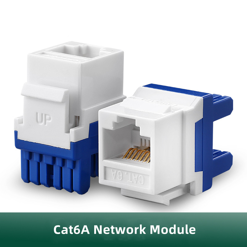 Cat6A RJ45 Keystone Jack Module Connector Network Coupler Wall