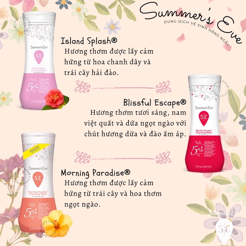 [Nhiều Size - Đủ Mùi] Dung Dịch Vệ Sinh Phụ Nữ Summer's Eve Cleansing Wash