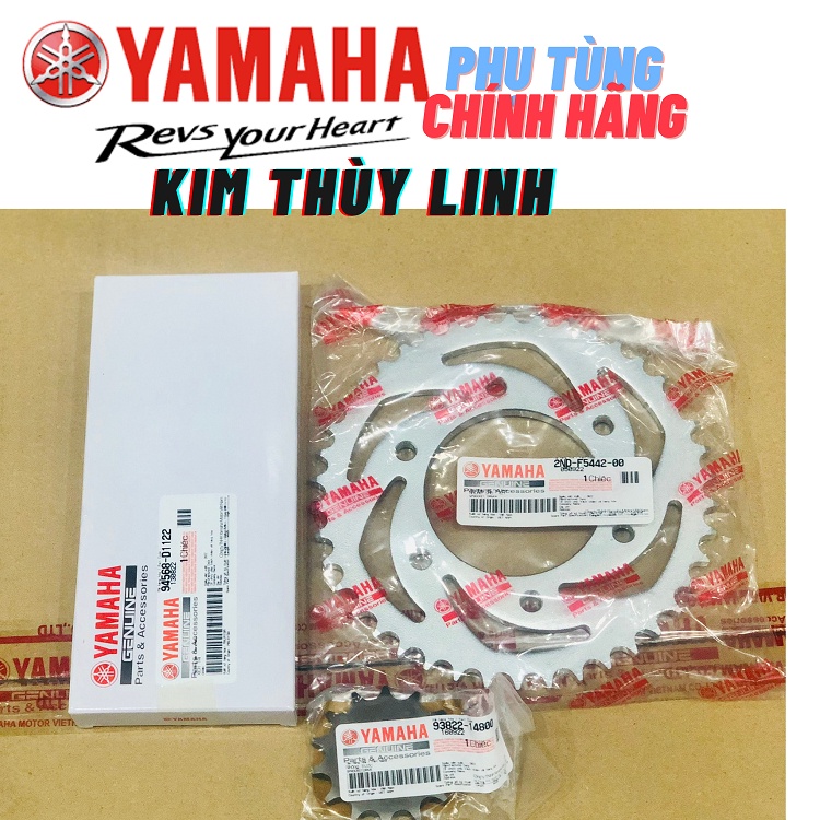 Bộ nhông xích, nhông sên đĩa cho xe số YAMAHA chính hãng Jupiter,Taurus,Sirus FI,Exciter 150,Sirius,Exciter 135,Ex 4 số