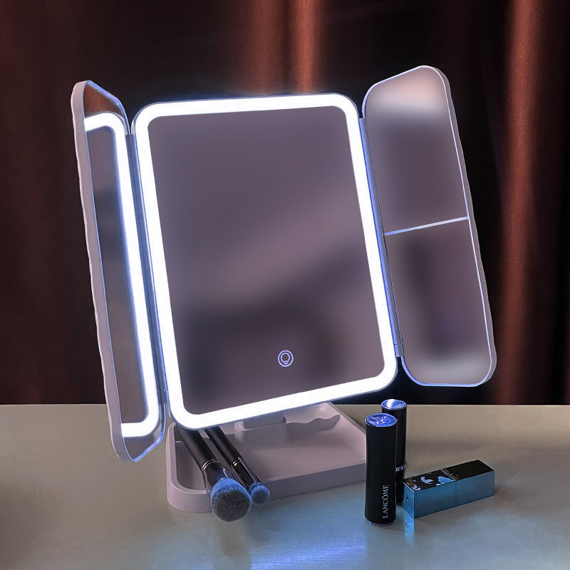 Gương trang điểm có đèn LED 3 màu cảm ứng