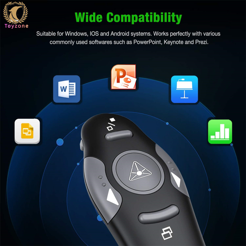 🚀USB Presenter Wireless 2.4 GHz Powerpoint Remote Control Pointer Red Presentation Remote Control For Computer Laptop