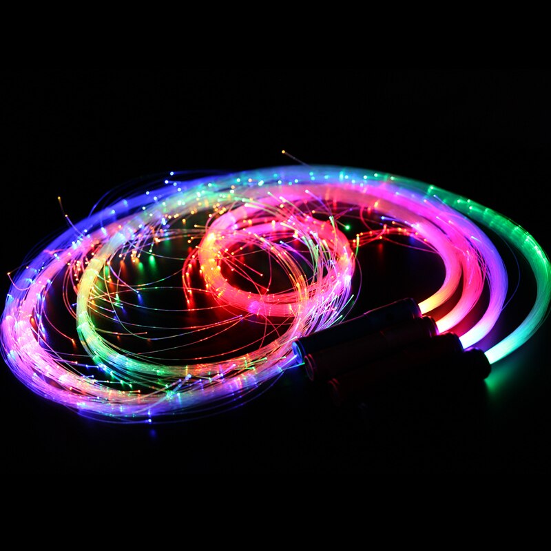 Colorful RGB LED Fiber Optic Whip Light Dance Festival Party Glow