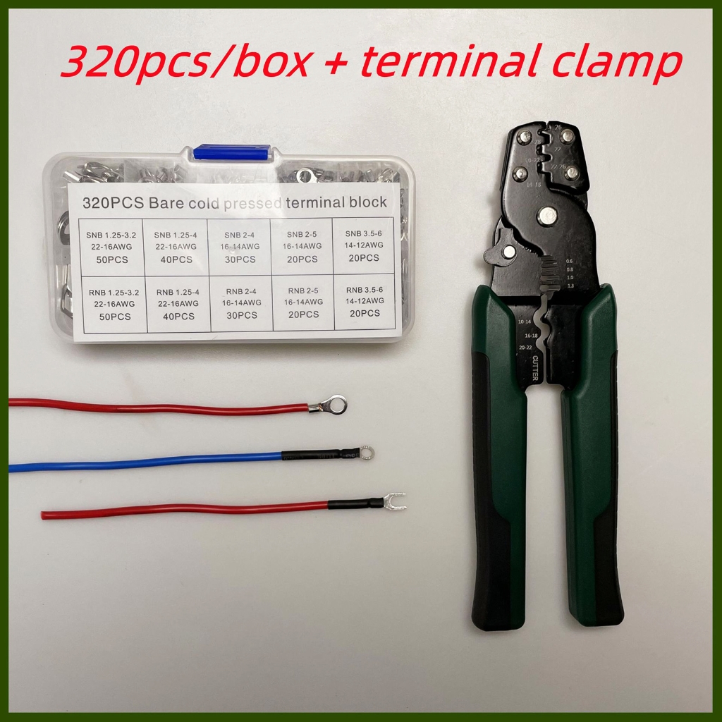 320 cái thiếc-plated-Copper dây uốn ngã ba End Cáp Lugs đầu kết nối uốn không Cách Điện Đầu Cuối Vòng & ngã ba kết nối
