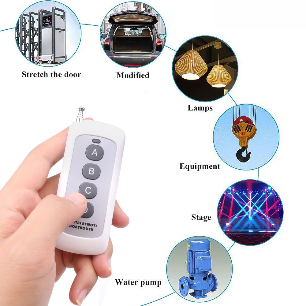 433.92mhz Remote Control 20a Switch Dc 12v 4ch Relay Module Rf 433 Mhz Remote Controls. 