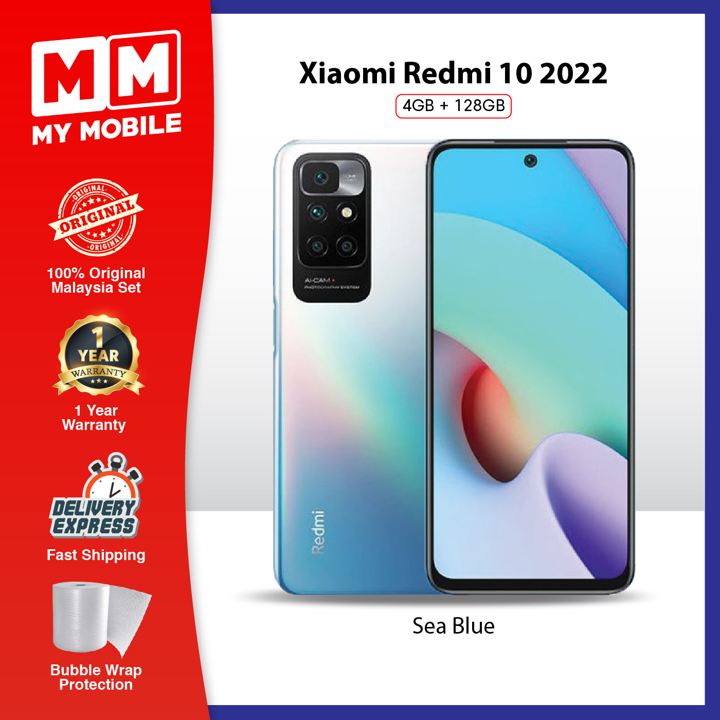 Xiaomi Redmi 10 (128 GB / 4 GB / Sea Blue)