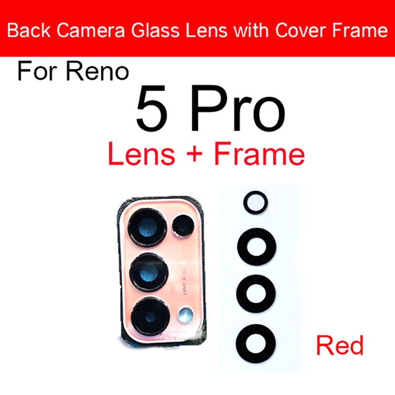 Back Camera Glass Lens With Frame For OPPO Reno 5 Pro Plus