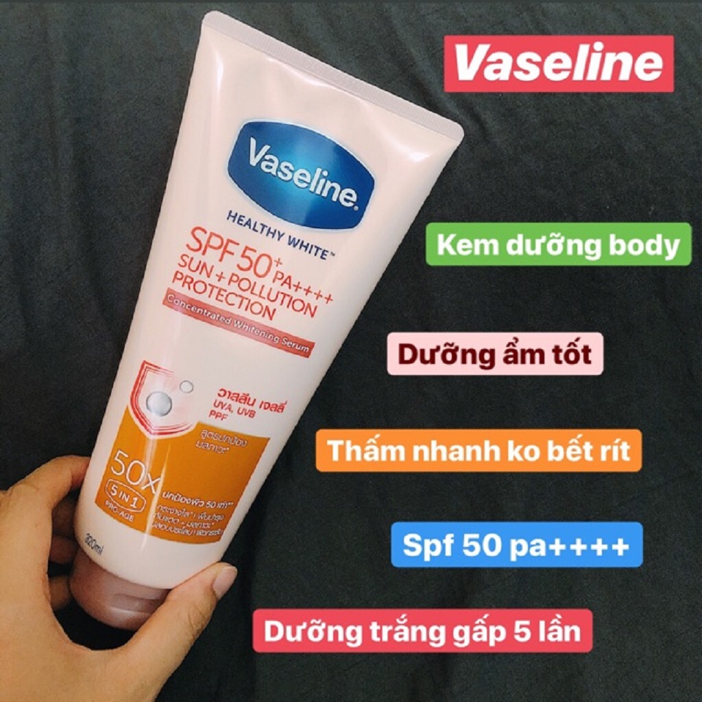 [HCM] Sữa dưỡng thể trắng da body Vaseline 50x 320ml