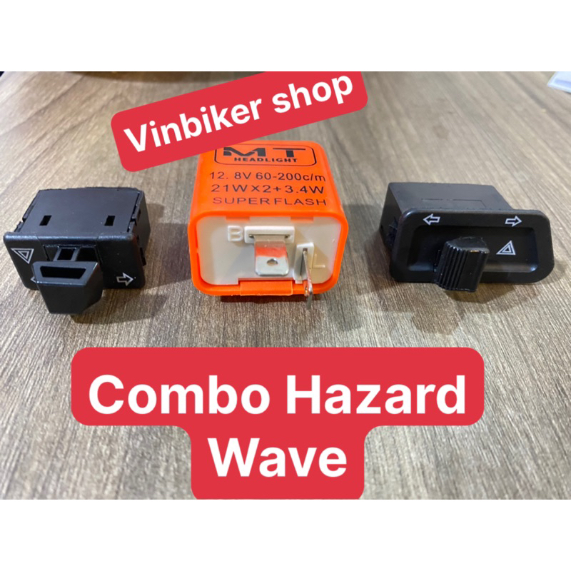 Combo hazard wave + 4 bóng t15 siêu sáng gắn wave a 50/100/110, wiiner, blade, rsx 110, rs100....