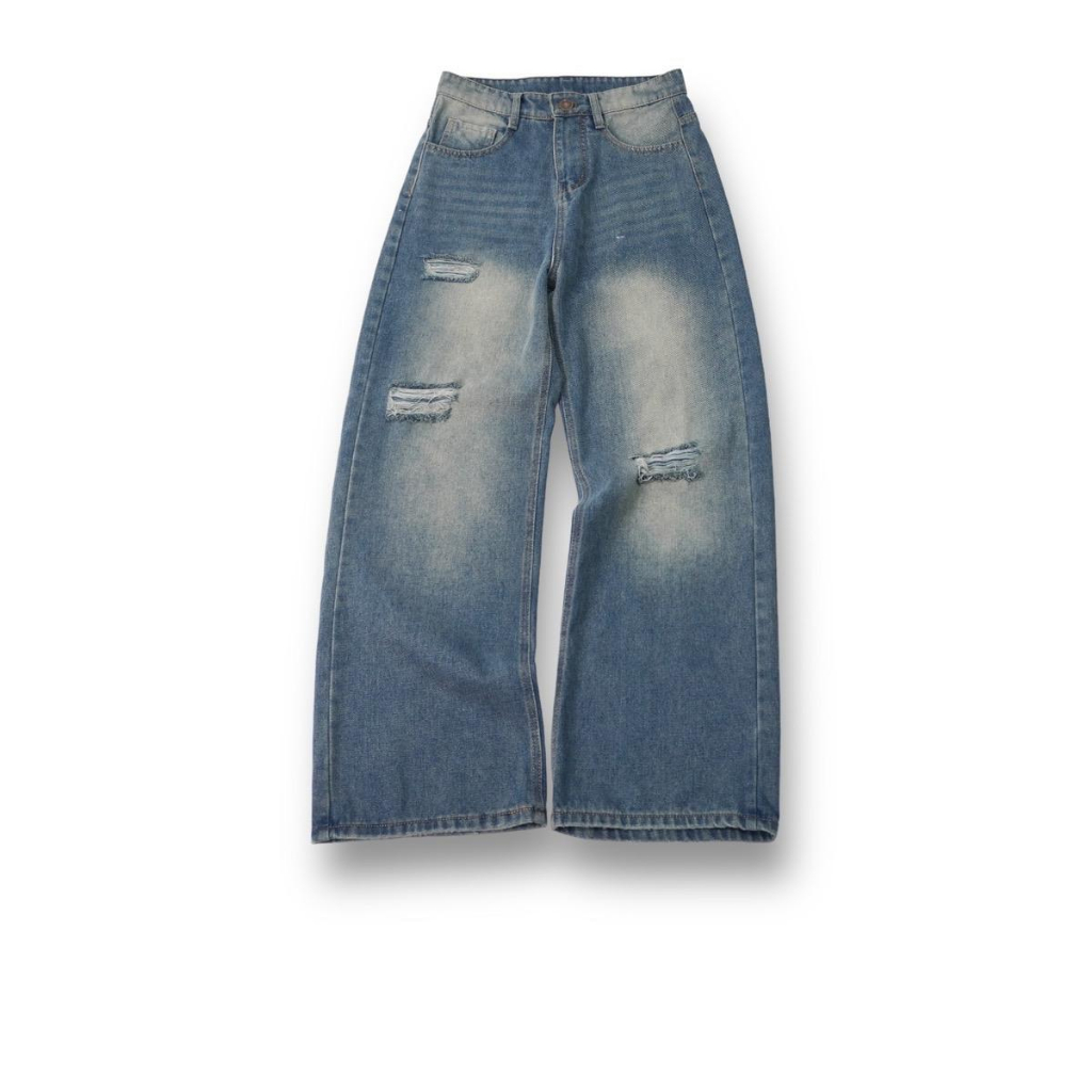 Heavenn blue wash jeans - quần jeans xanh rách