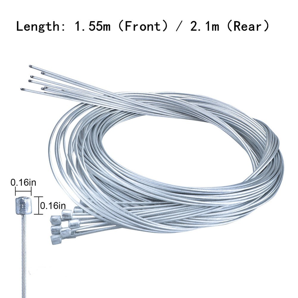 Silver Derailleur Cables 5pcs Inner Cable Wire Kit Stainless Steel Bicycle Shift