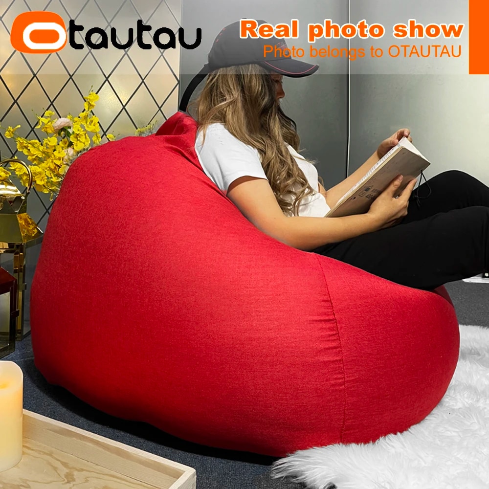 OTAUTAU 6ft Giant Rectangle Sofa Bed Bean Bag Chair with Filler