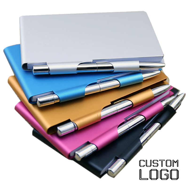 Metalic Notepad Personalized Custom LOGO Aluminum Notepad Metal Appearance Mini ...