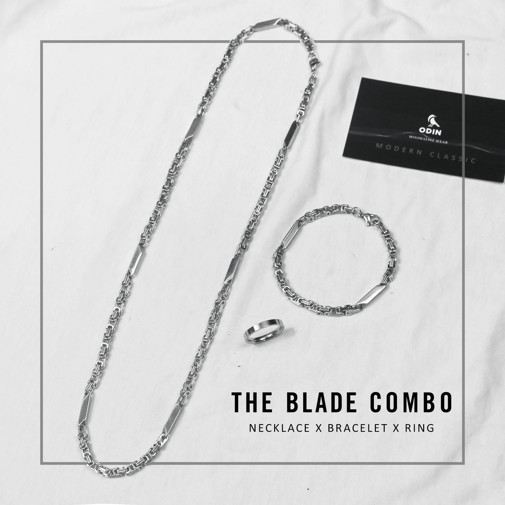 Vòng tay - dây chuyền chain blade | the blade set combo | thép titanium 316l - odin