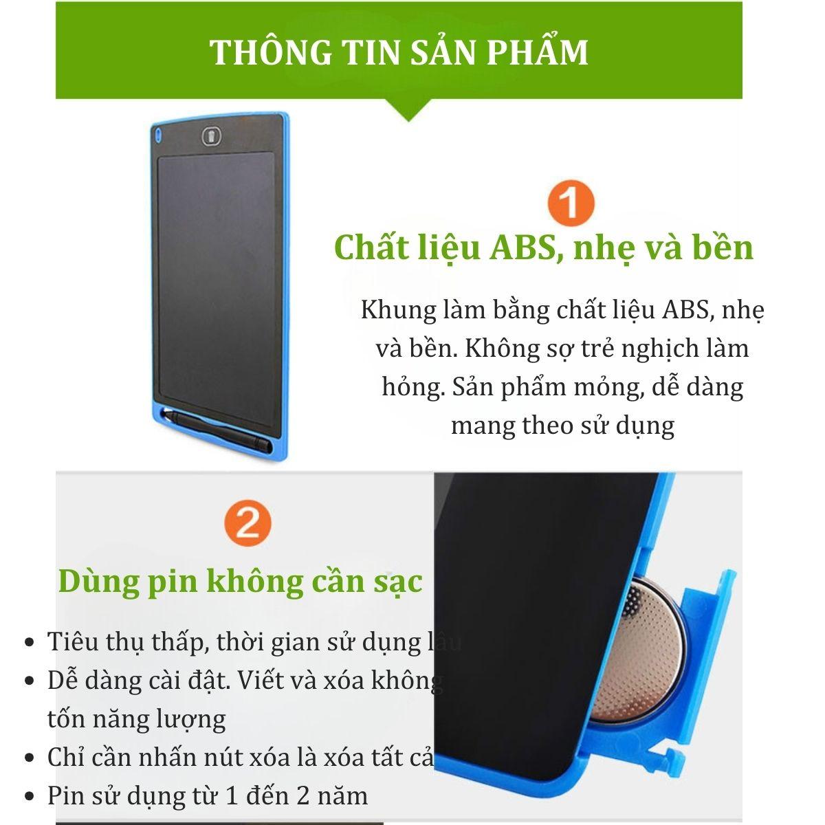 Bảng viết tự xóa cho trẻ LCD 8.5inch