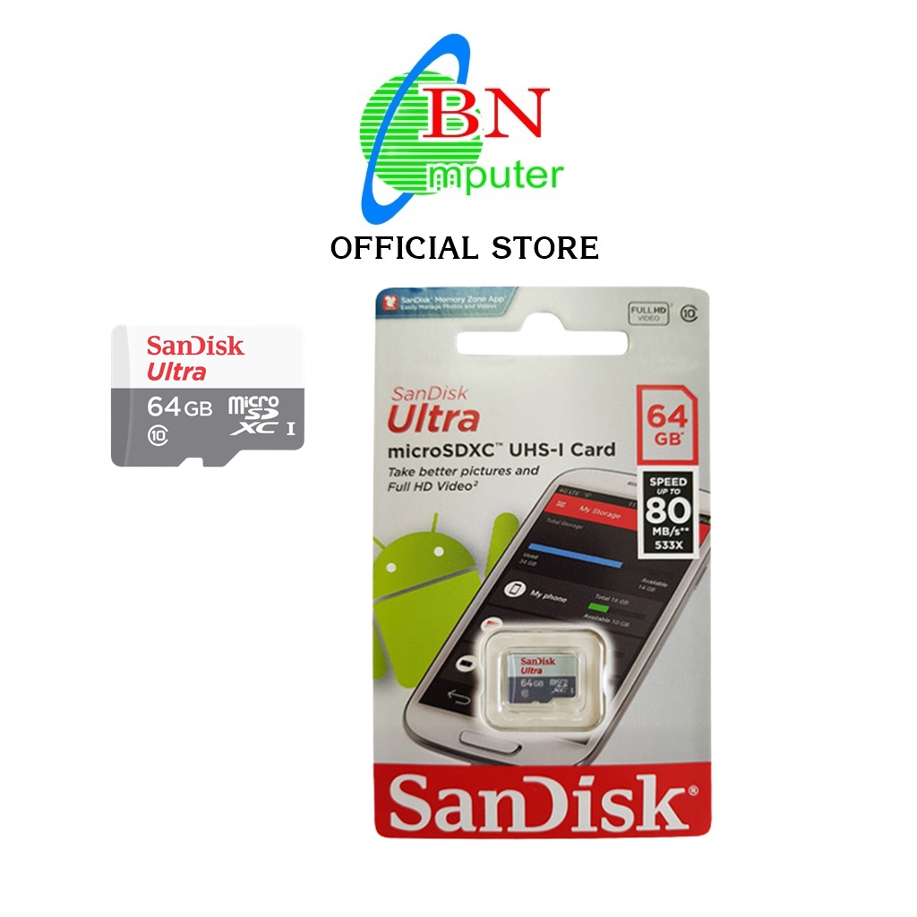 Thẻ nhớ Micro SD 64G Sandick Class 10 chuyên dùng cho camera