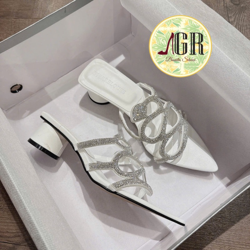[VOUCHER 8%]Guốc cao gót đá rắn cao cấp siêu đẹp gót tròn 5 phân