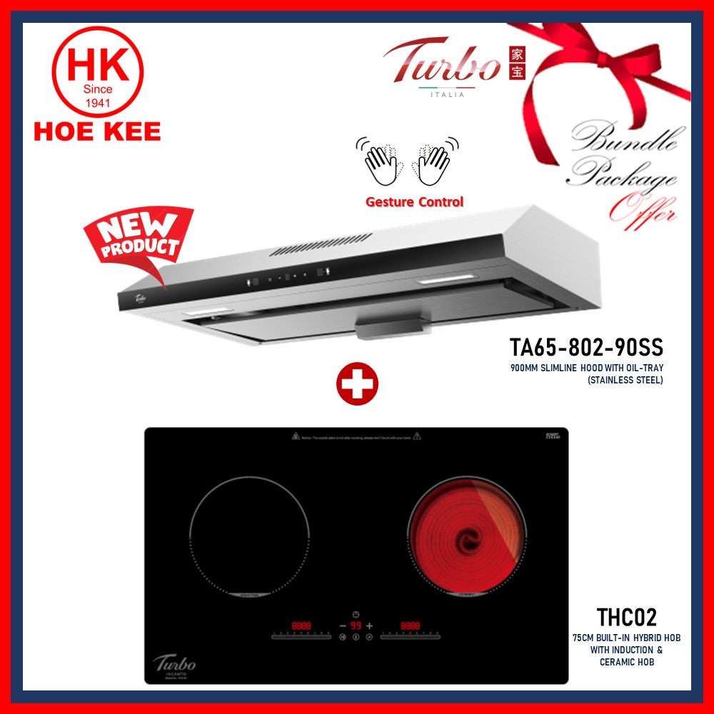 TURBO INCANTO THC02 HYBRID HOB W/INDUCTION & CERAMIC ZONES + Turbo