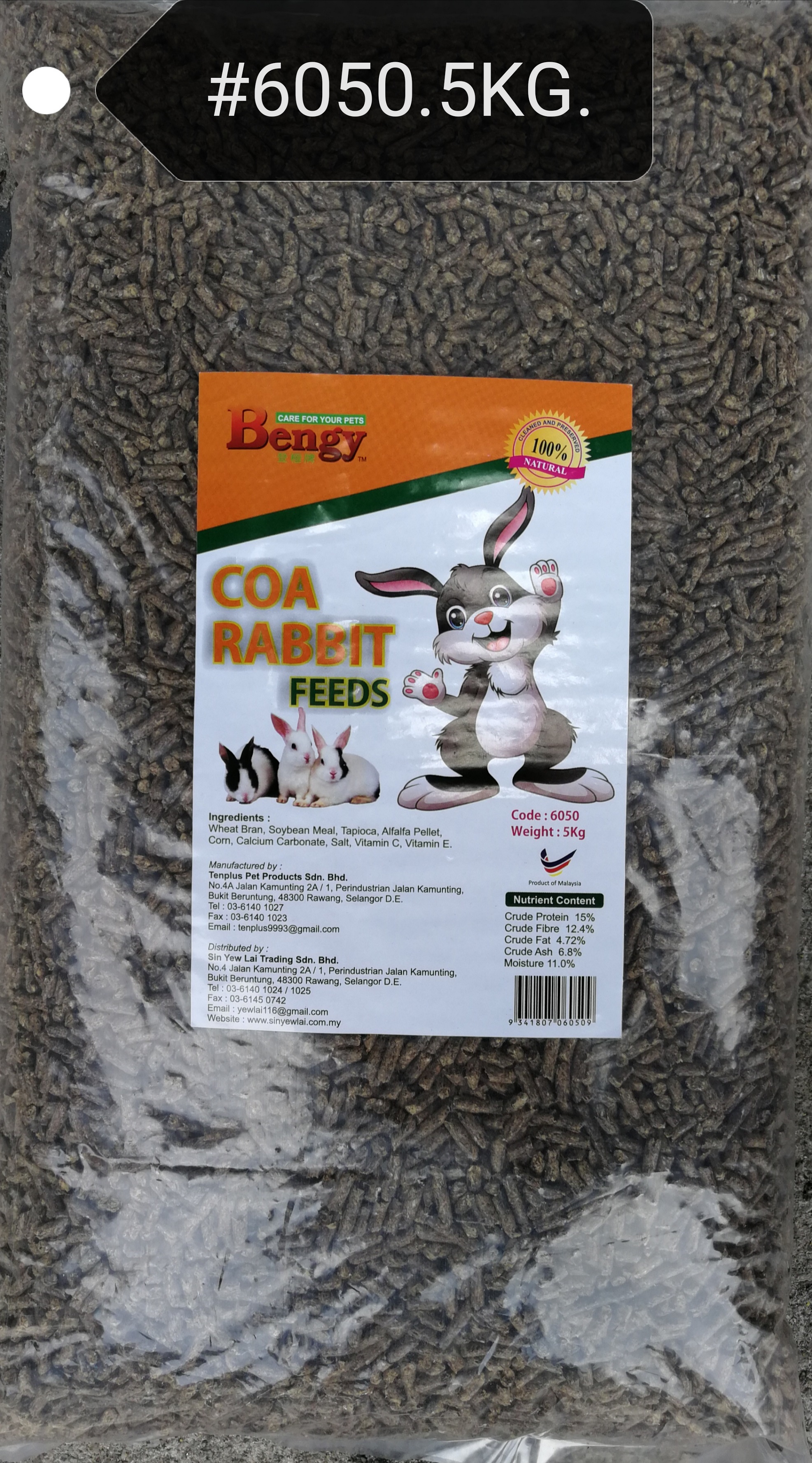 Bengy Coa High Quality Rabbit Feed Food Pellet 5kg Lazada Singapore