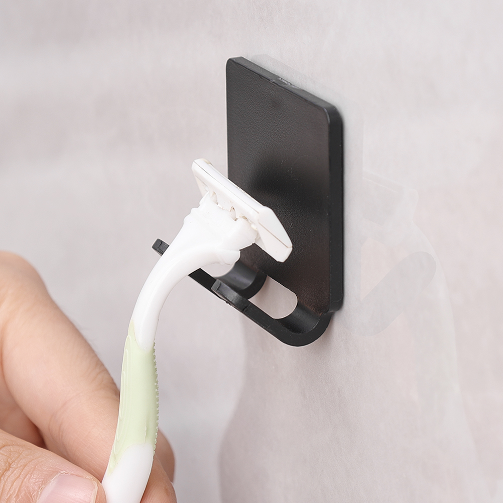 Shaver Hook Black ABS Plastic Wall Hanging with No Punching Strong Load-bearing