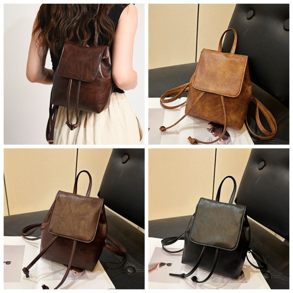 Portable%20PU%20PU%20Backpack%20Small%20Pack%20Brown%20Solid%20Color%20Shoulder%20Bag%20Solid%20Color%20Handbag%20Retro%20Backpack%20Outdoor%20-%20Image%204