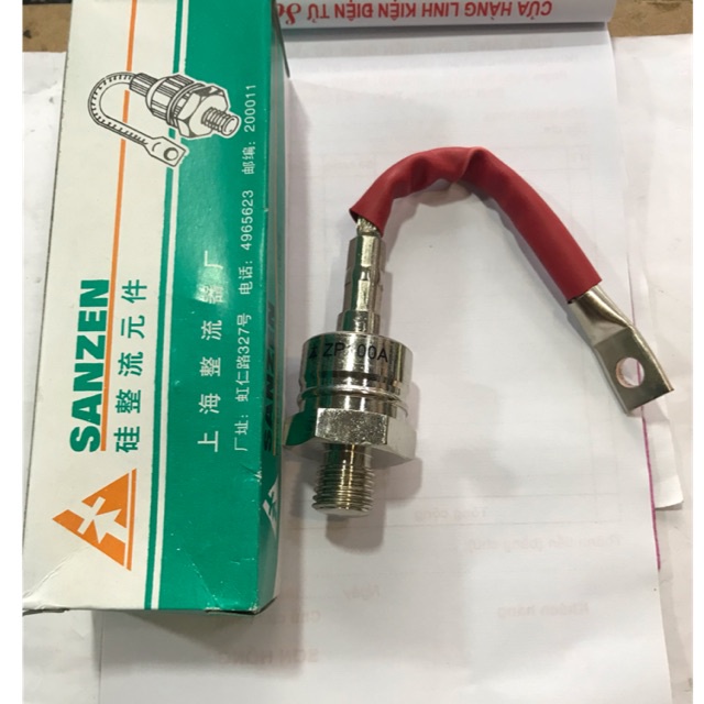 Diode. chỉnh lưu đầu vặn ốc zp 100a -1200v đầu m16 mầu đỏ