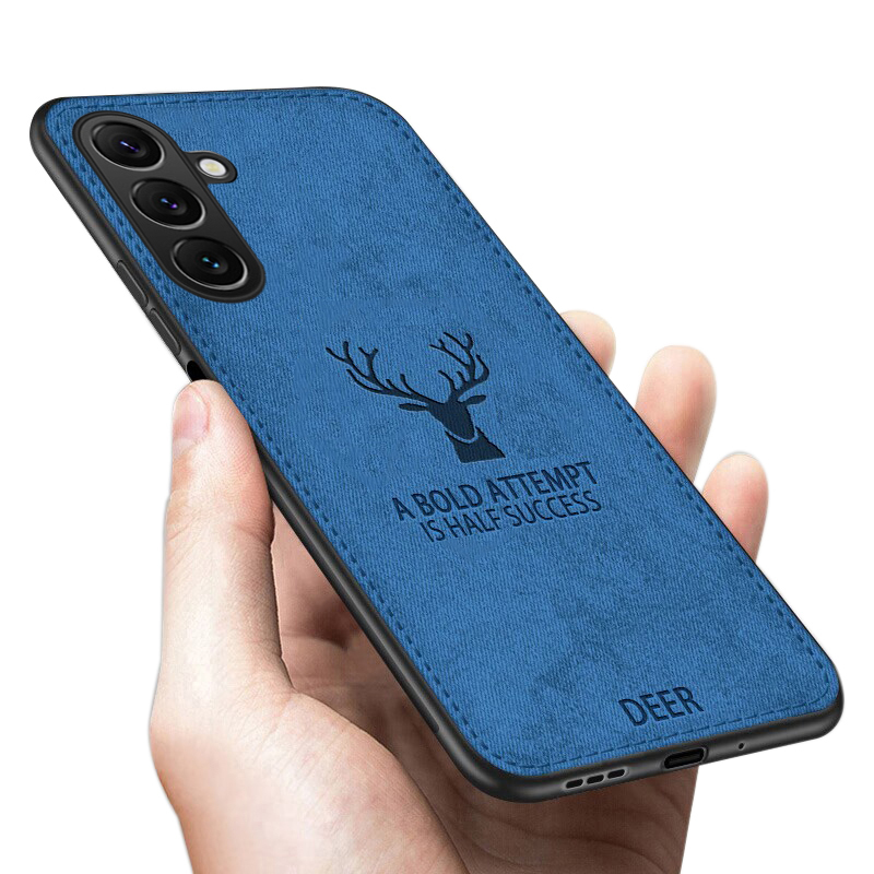 For Galaxy A16 Case Slim Hybrid Matte Deer Elk Design Cloth For Samsung Galaxy A16 Back cover Phone Cases. 
