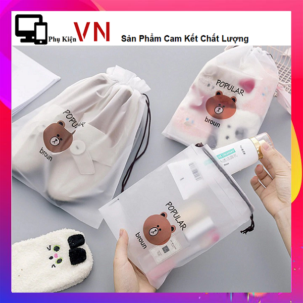 Combo 2 túi dây rút đựng đồ mỹ phẩm trang điểm giầy dép quần áo cá nhân chống nước