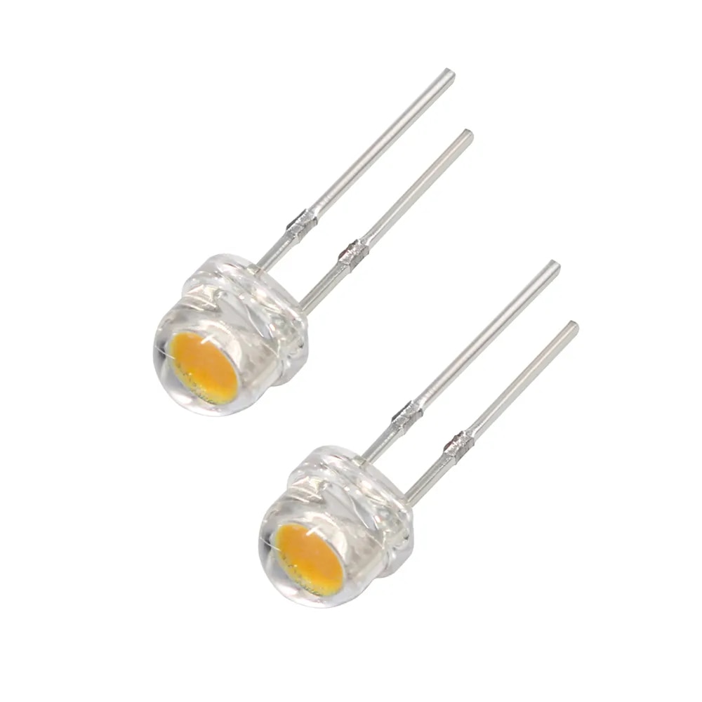 50pcs straw hat led diode 5mm blue green red yellow white light emitting f5 super bright led