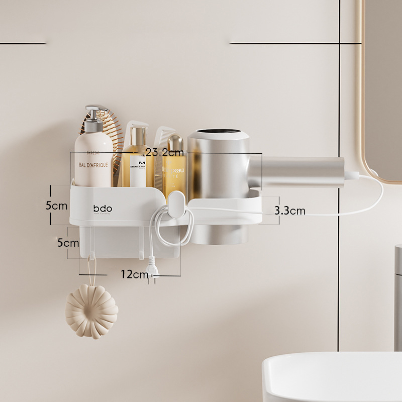 Blower rack punching-free bathroom toilet storage rack wall-mounted hair dryer rack air duct rack