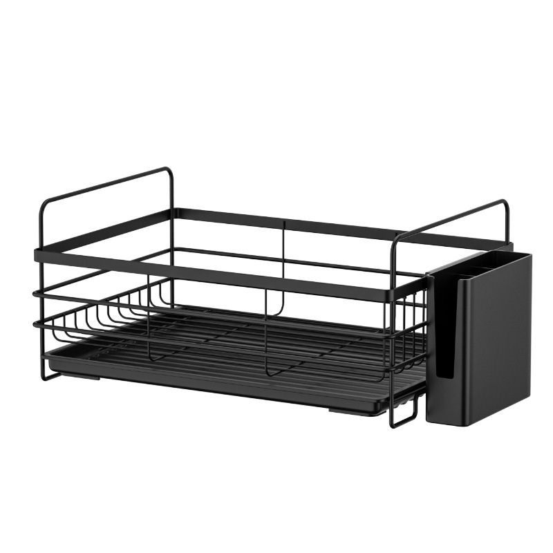 Kitchen shelves: double bowl rack with chopsticks storage drain rack, kitchen drain rack, dish storage dish rack