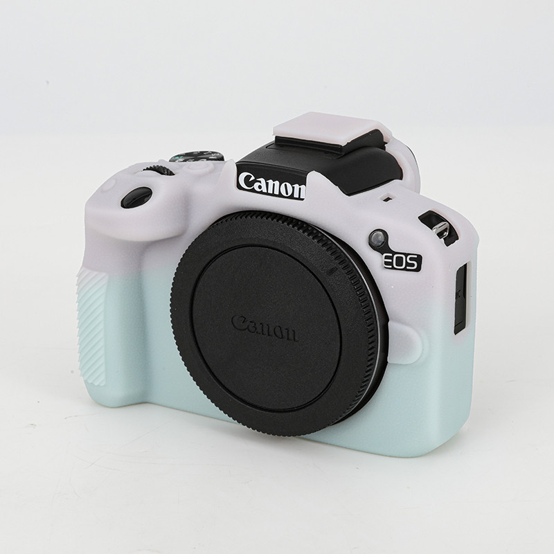 For Canon R50 Silicone Armor Skin Case Protective Body Candy Color Cover Mirrorless Camera Bag Anti-skid Texture Design Canon R50 Cover
