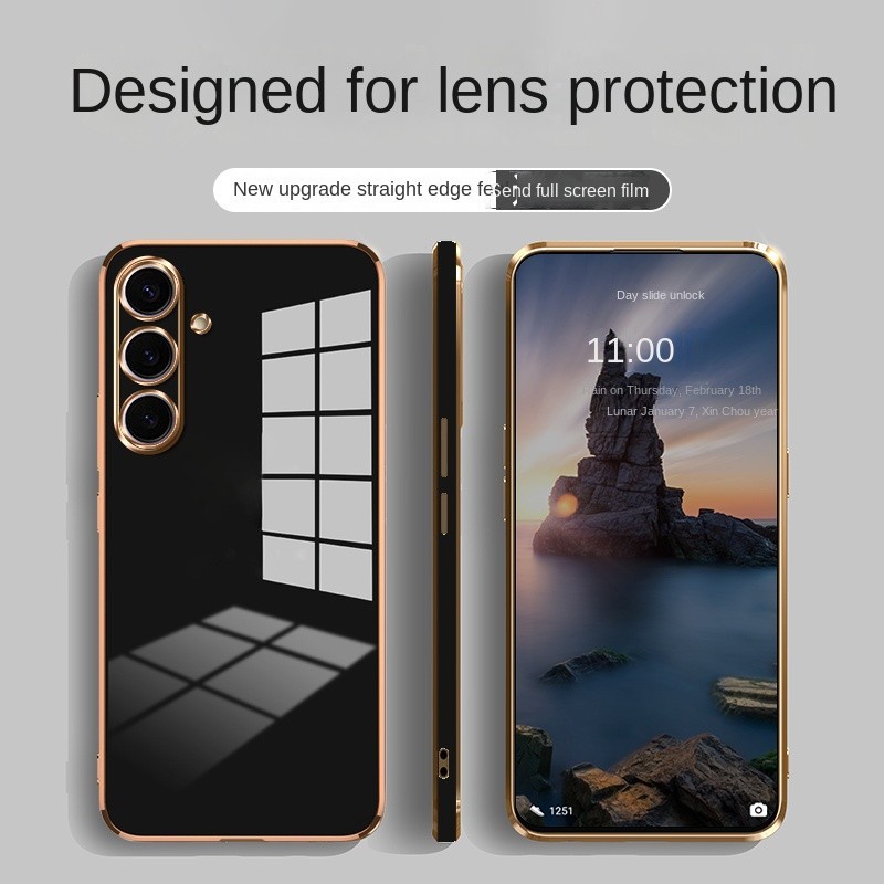Samsung Galaxy A06 A16 Elegant Phone Casing Straight Edge Silicone Shockproof Full inclusive Phone Soft Case Cover. 