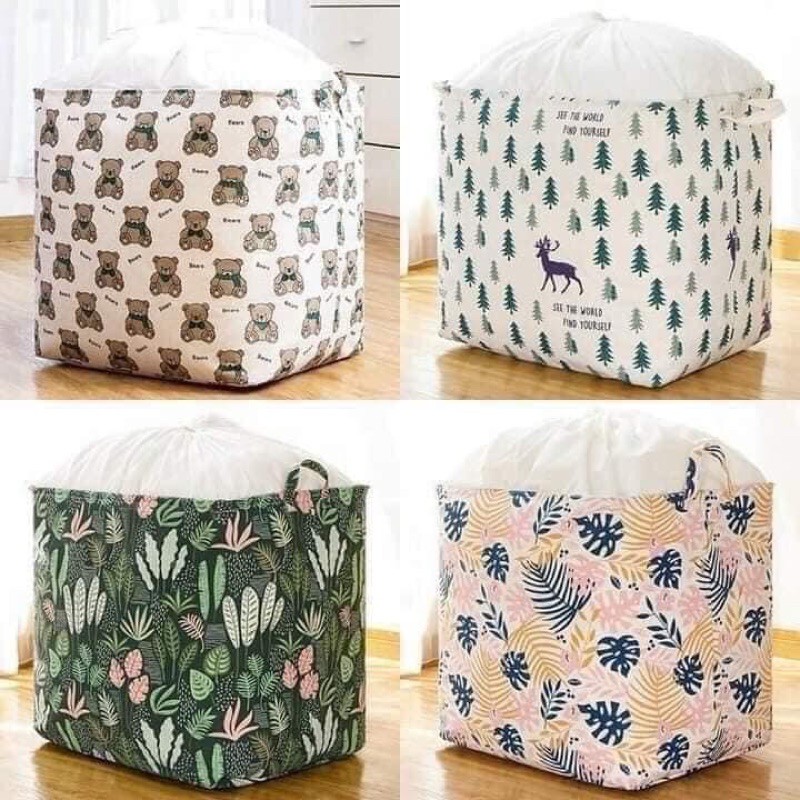 Bags for clothes blanket curtain fabric canvas waterproof, laundry basket Đồ multi-purpose