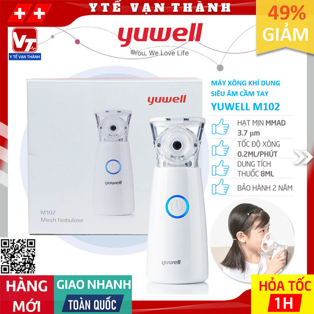 ✅ Máy Xông Khí Dung Siêu Âm Cầm Tay Yuwell M102 | Bảo hành chính hãng 2 năm -VT0621 - Y Tế Vạn Thành