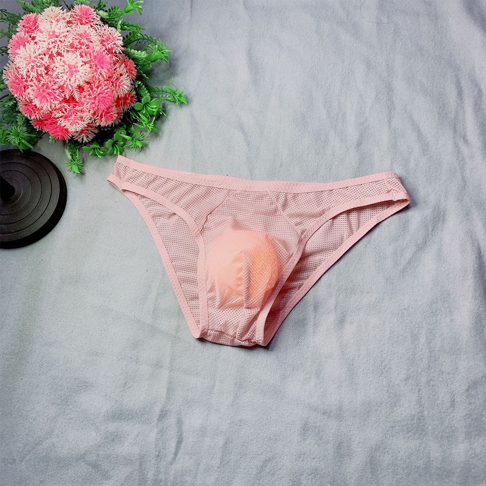 【CUTIEBABY】 Lingerie Mens Panties Man Mesh See Through.Lace Sheer Sissy Solid Color