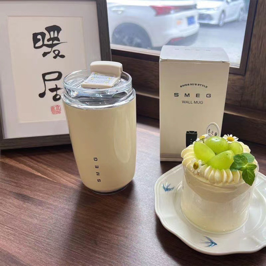 SMEG Vintage Insulation Cup Stainless Steel Coffee Cup Accompanying Cup Portable High Beauty Car Water Cup