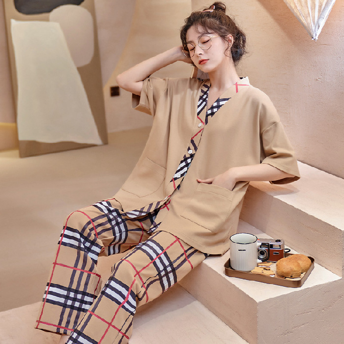 Bộ Ngủ Mặc Nhà Yukata Quần Dài Cotton